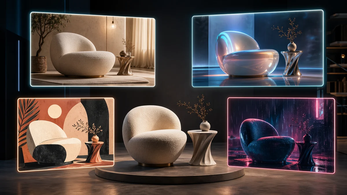 Galerie d'objets d'options d'image multiples ImageFX